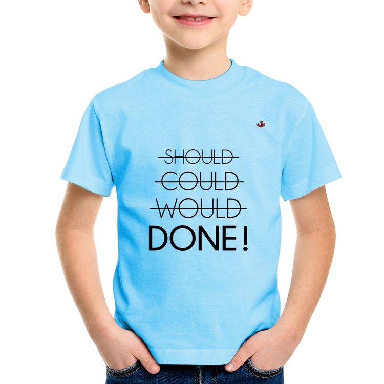 Camiseta Infantil Done! - Azul Bebê