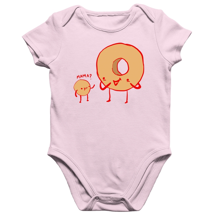 Body Bebê Algodão Donuts - Rosa Bebê