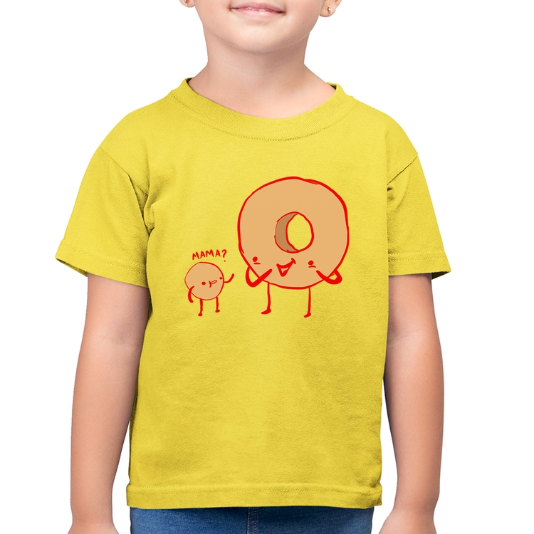 Camiseta Algodão Infantil Donuts - Amarelo Canário