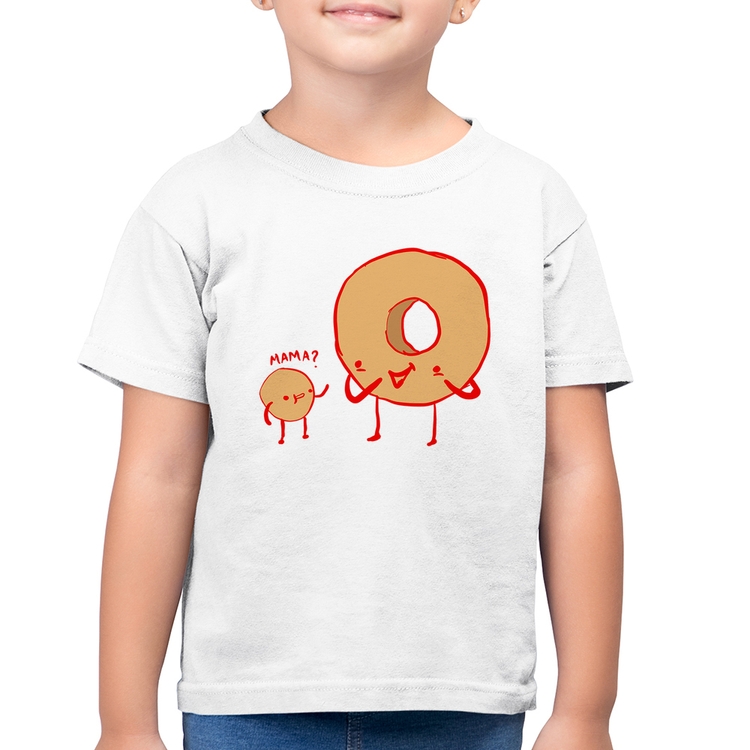 Camiseta Algodão Infantil Donuts - Branca