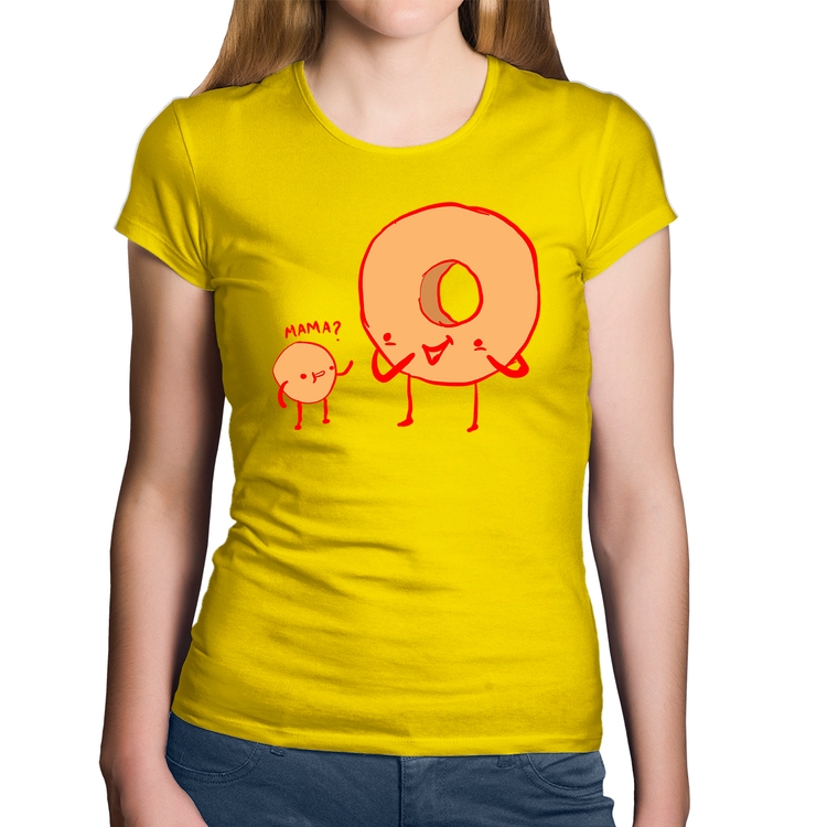 Baby Look Algodão Donuts - Amarela