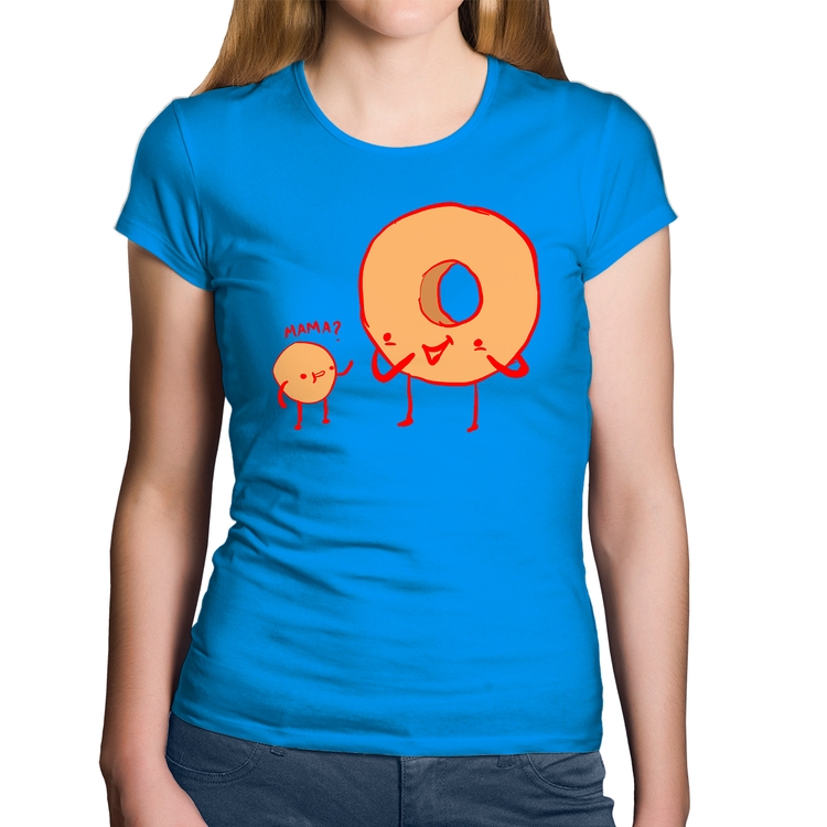 Baby Look Algodão Donuts - Azul