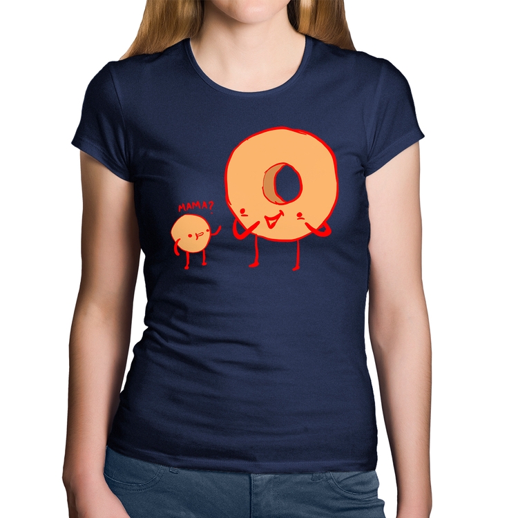 Baby Look Algodão Donuts - Marinho