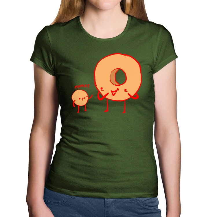 Baby Look Algodão Donuts - Musgo