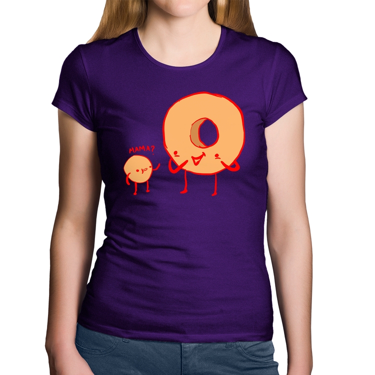 Baby Look Algodão Donuts - Roxa