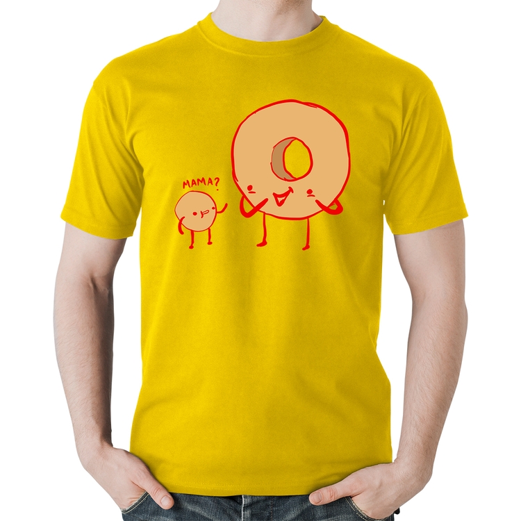 Camiseta Algodão Donuts - Amarela