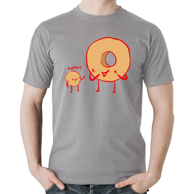 Camiseta Algodão Donuts - Cinza