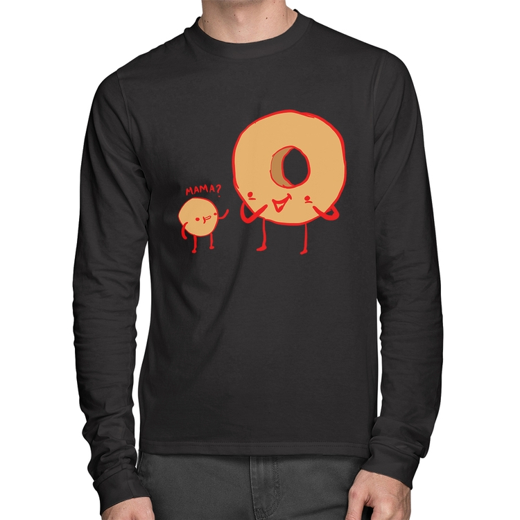 Camiseta Algodão Donuts Manga Longa
