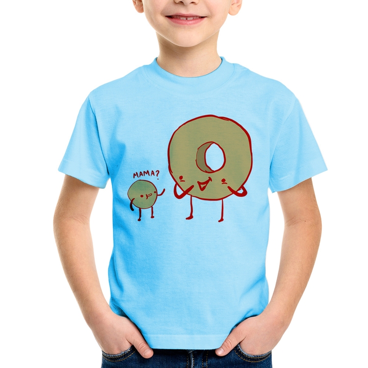Camiseta Infantil Donuts - Azul Bebê