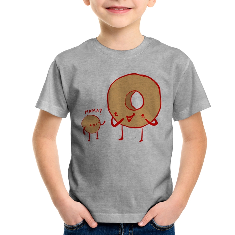 Camiseta Infantil Donuts - Cinza