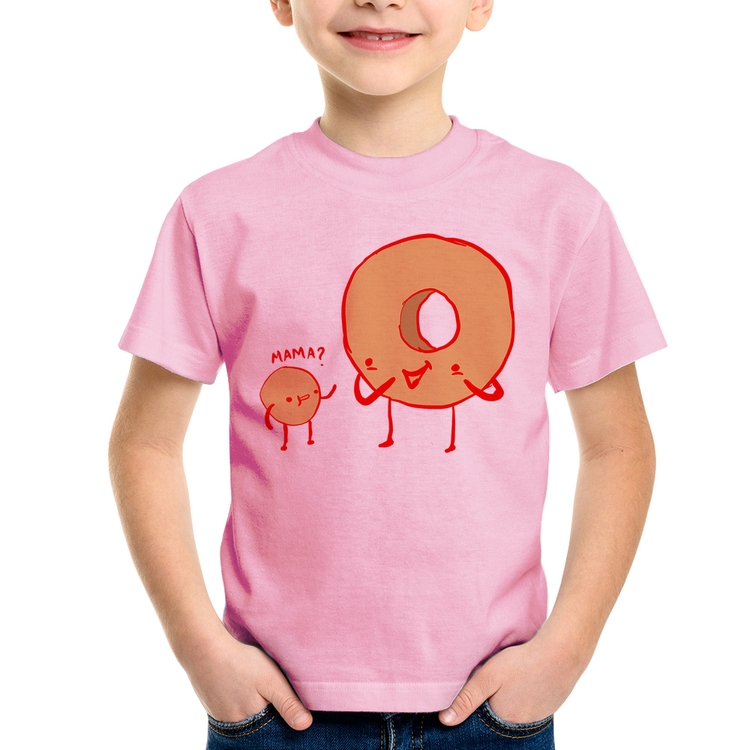 Camiseta Infantil Donuts - Rosa Bebê