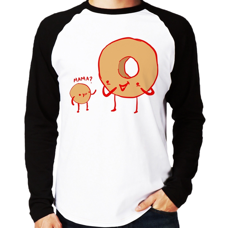 Camiseta Raglan Donuts Manga Longa