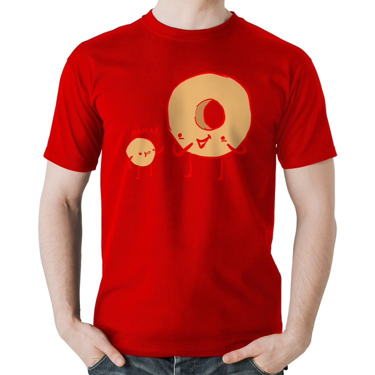 Camiseta Algodão Donuts - Vermelha