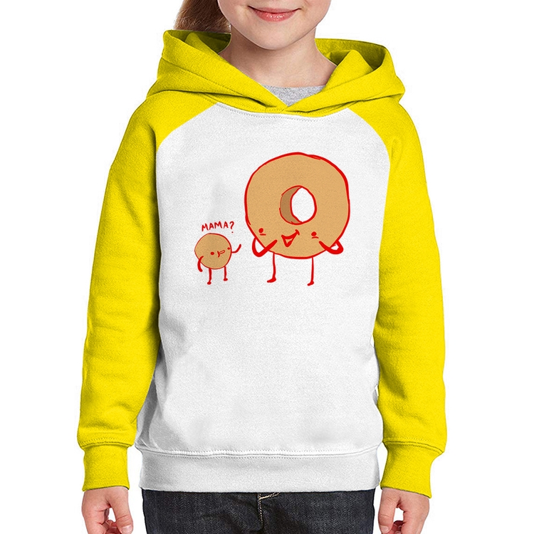 Moletom Infantil Donuts - Branco/Amarelo