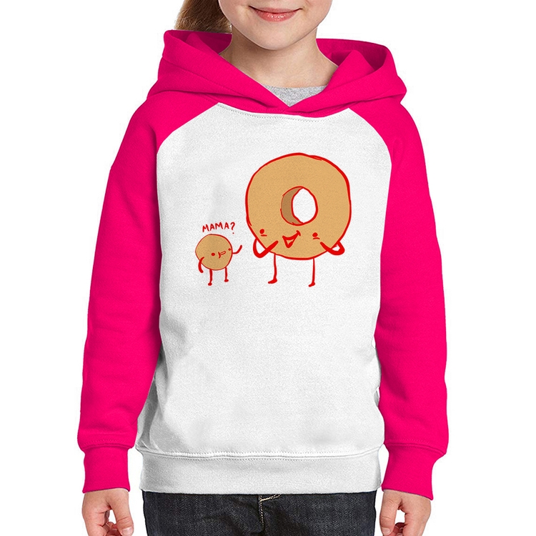 Moletom Infantil Donuts - Branco/Rosa