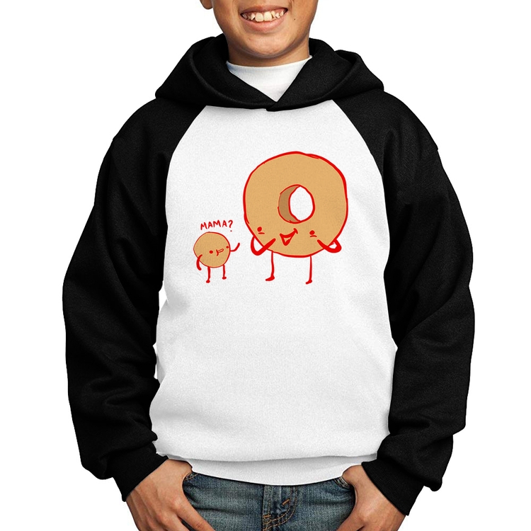 Moletom Infantil Donuts - Branco/Preto