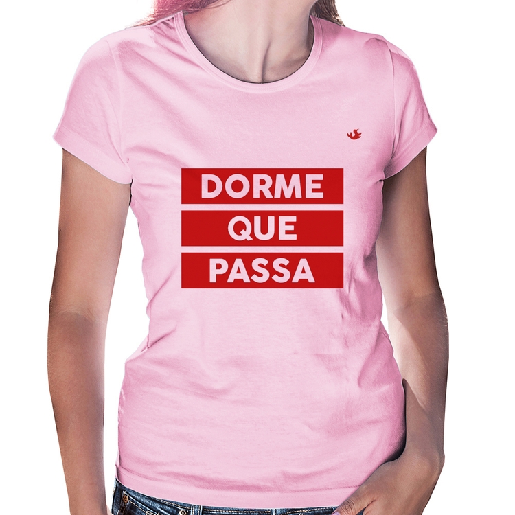 Baby Look Dorme que passa - Rosa Bebê