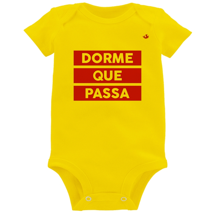 Body Bebê Dorme que passa - Amarelo