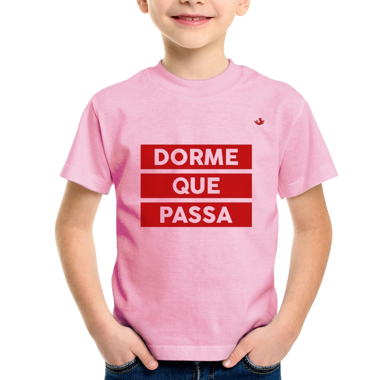 Camiseta Infantil Dorme que passa - Rosa Bebê