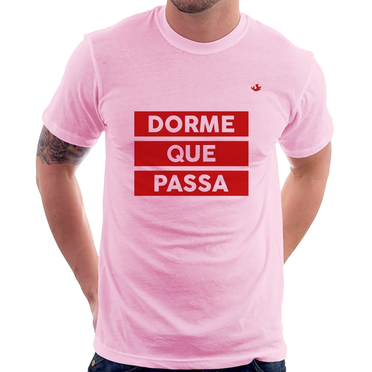 Camiseta Dorme que passa - Rosa Bebê