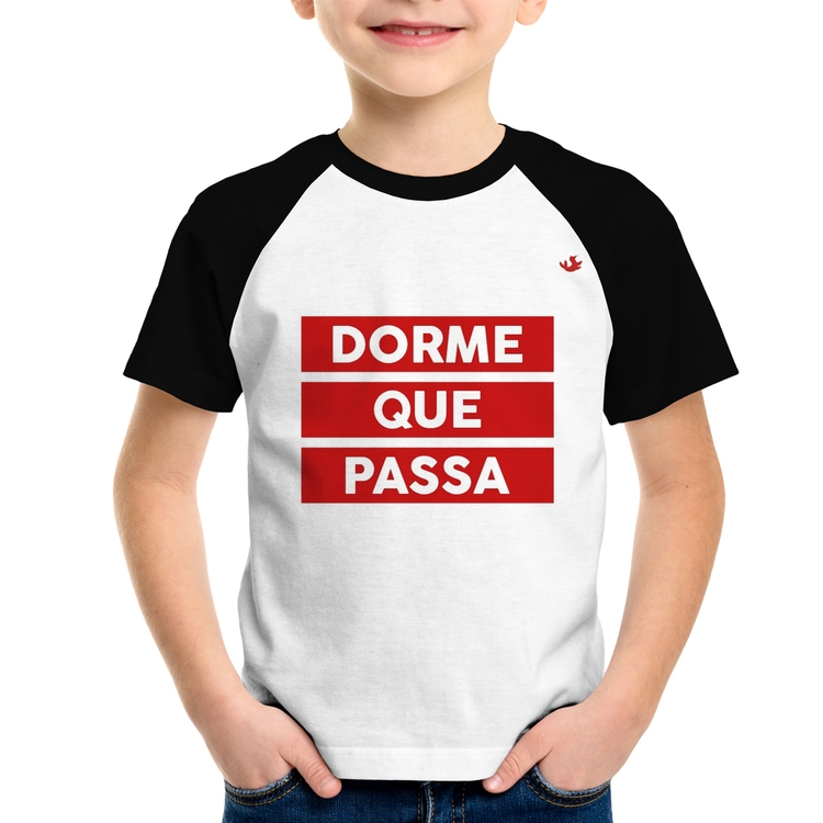 Camiseta Raglan Infantil Dorme que passa
