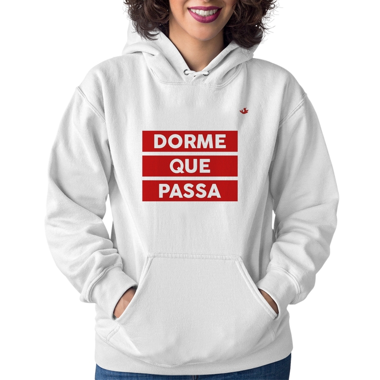 Moletom Feminino Dorme que passa - Branco