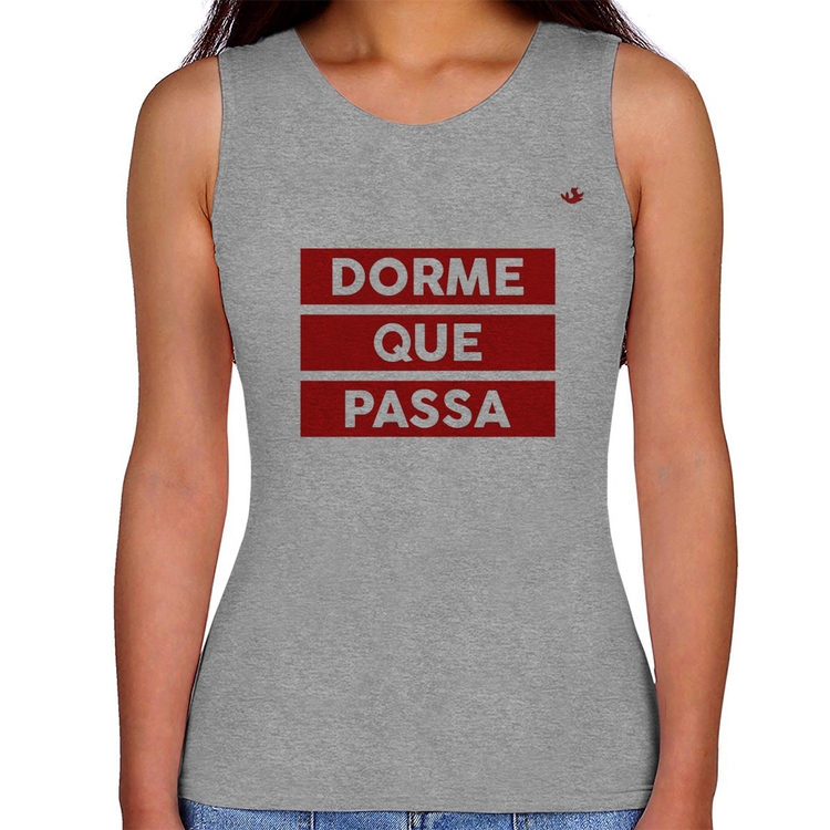 Regata Feminina Dorme que passa - Cinza