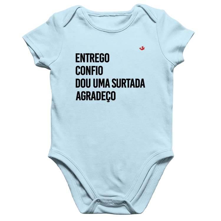 Body Bebê Algodão Dou uma surtada - Azul Bebê