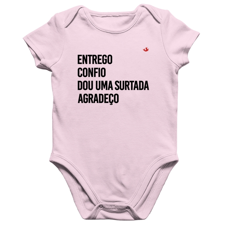 Body Bebê Algodão Dou uma surtada - Rosa Bebê