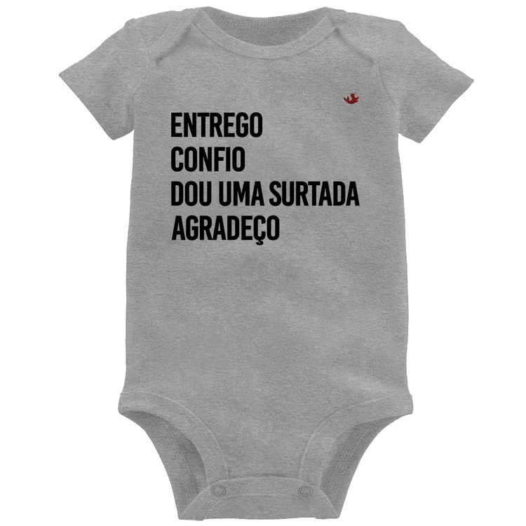 Body Bebê Dou uma surtada - Cinza