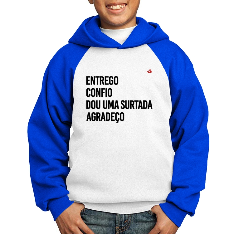 Moletom Infantil Dou uma surtada - Branco/Azul
