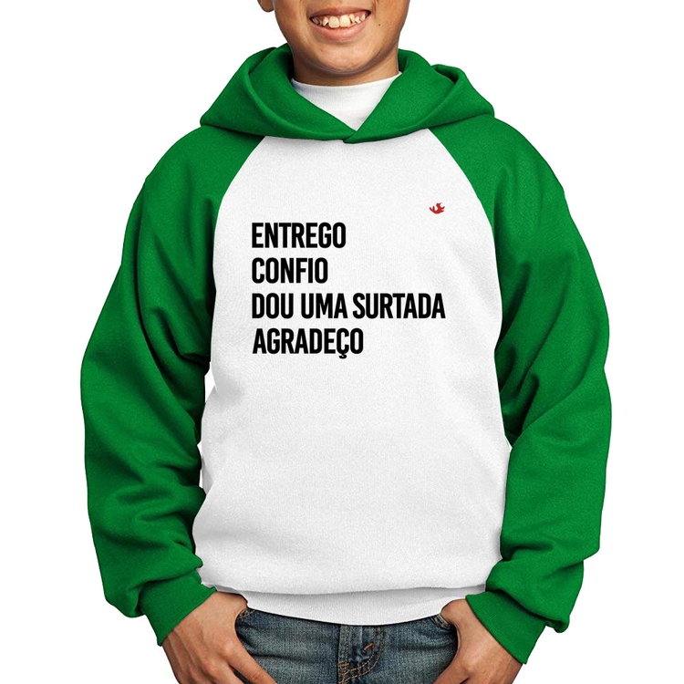 Moletom Infantil Dou uma surtada - Branco/Verde