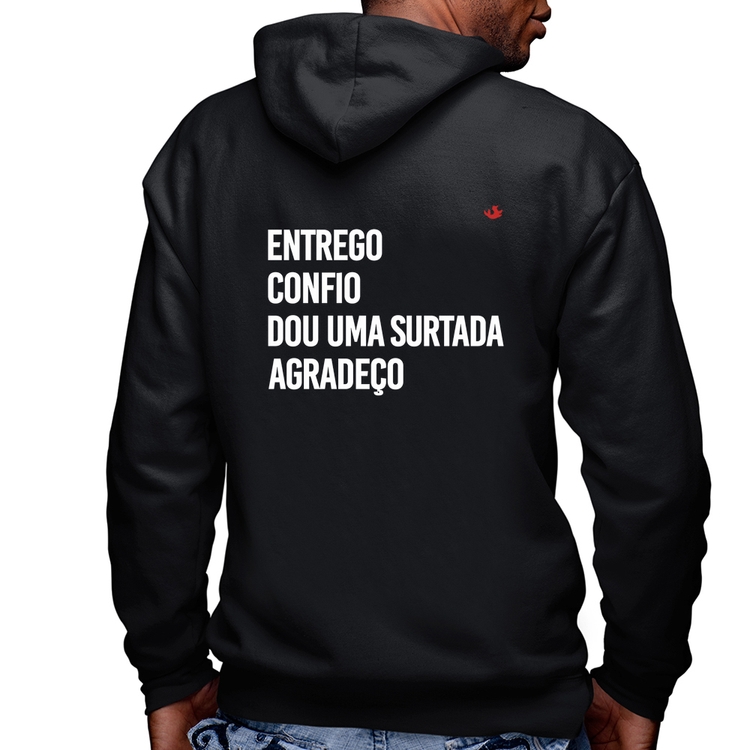 Blusa Moletom Dou uma surtada Masculina com Capuz e Zíper
