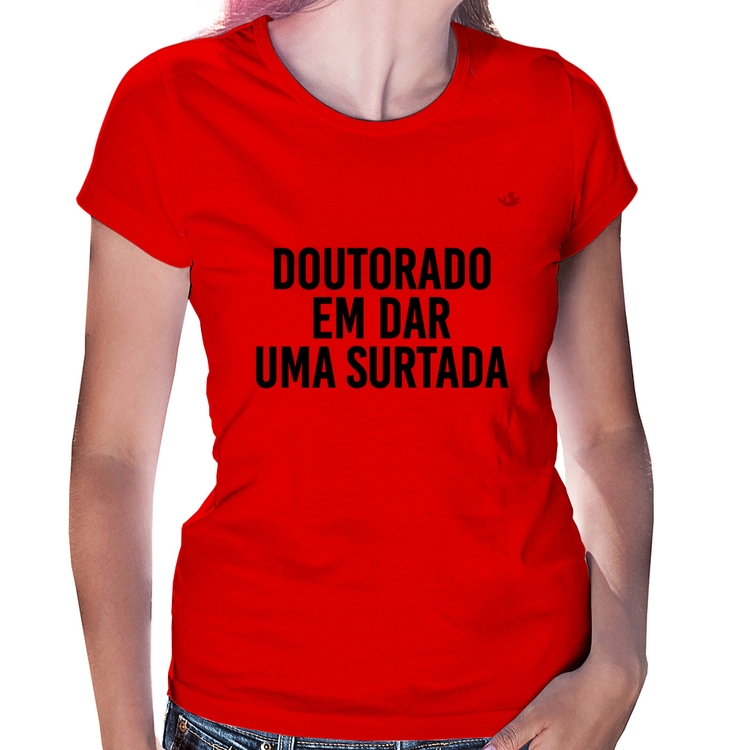 Baby Look Doutorado em dar uma surtada - Vermelha
