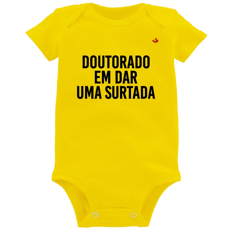 Body Bebê Doutorado em dar uma surtada - Amarelo