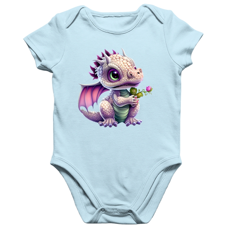 Body Bebê Algodão Dragão Bebê - Azul Bebê