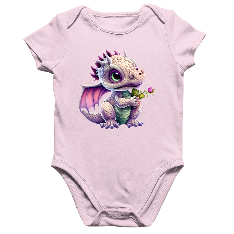 Body Bebê Algodão Dragão Bebê - Rosa Bebê
