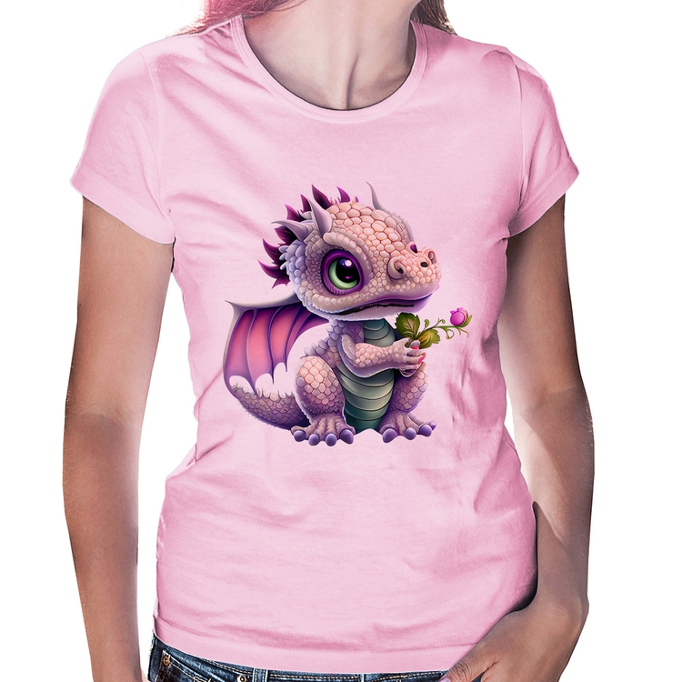 Baby Look Dragão Bebê - Rosa Bebê