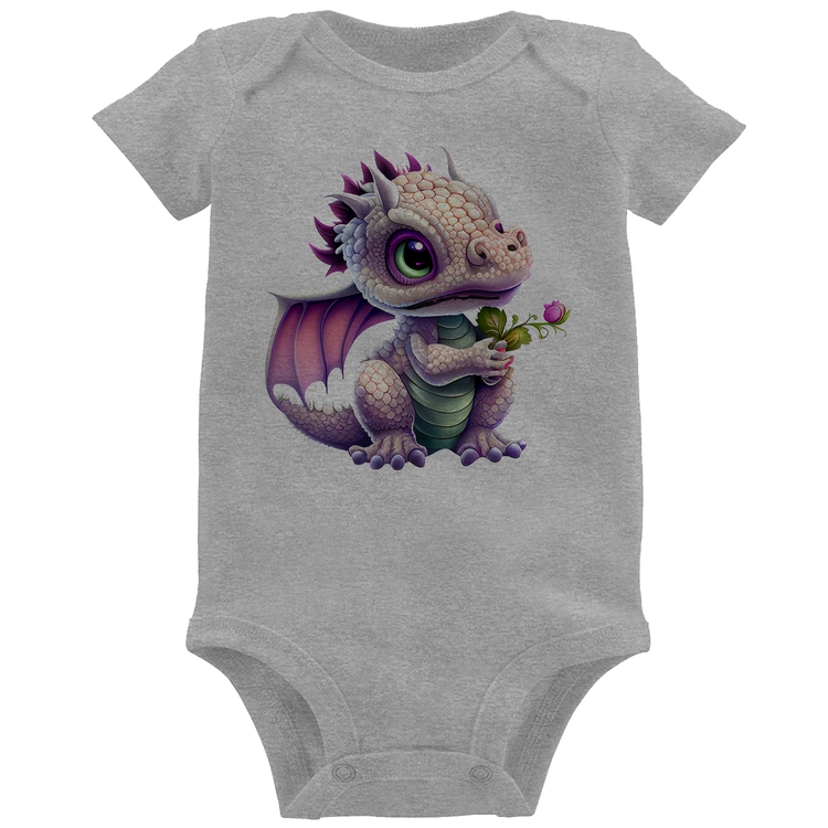 Body Bebê Dragão Bebê - Cinza