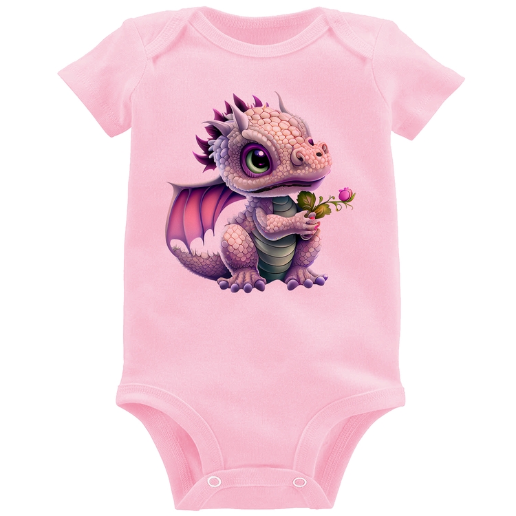 Body Bebê Dragão Bebê - Rosa Bebê