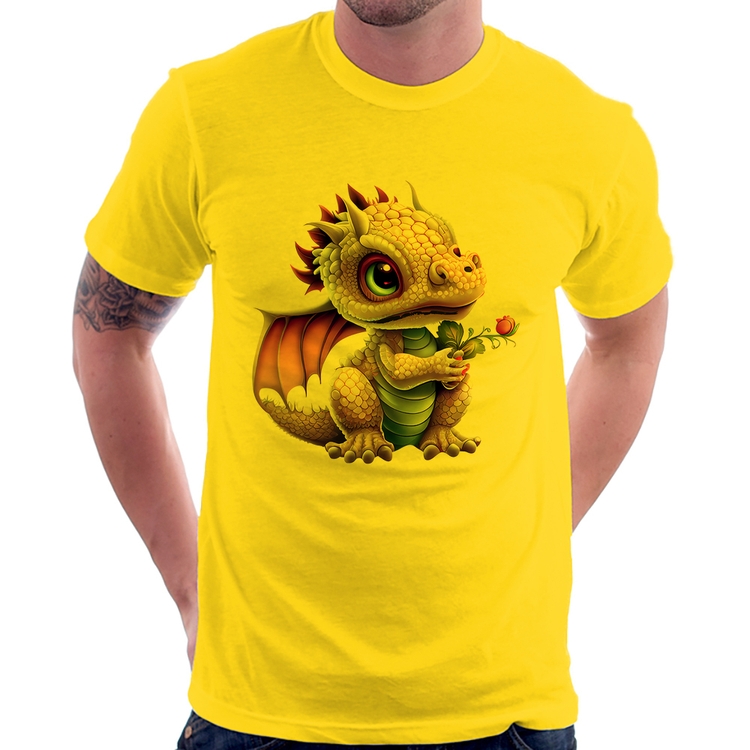 Camiseta Dragão Bebê - Amarela