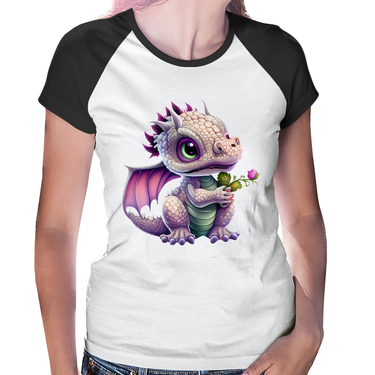 Baby Look Raglan Dragão Bebê