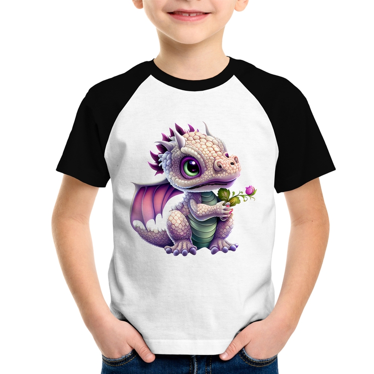 Camiseta Raglan Infantil Dragão Bebê