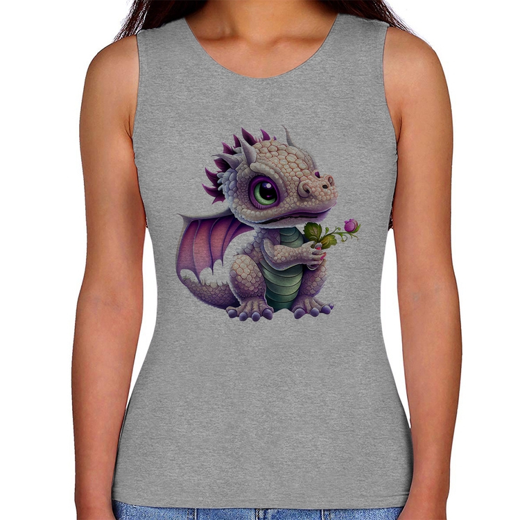 Regata Feminina Dragão Bebê - Cinza