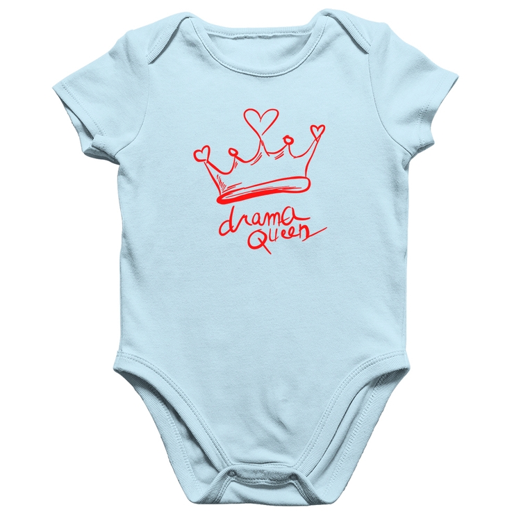 Body Bebê Algodão Drama Queen - Azul Bebê