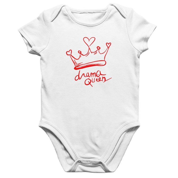 Body Bebê Algodão Drama Queen - Branco