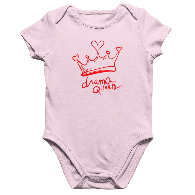 Body Bebê Algodão Drama Queen - Rosa Bebê