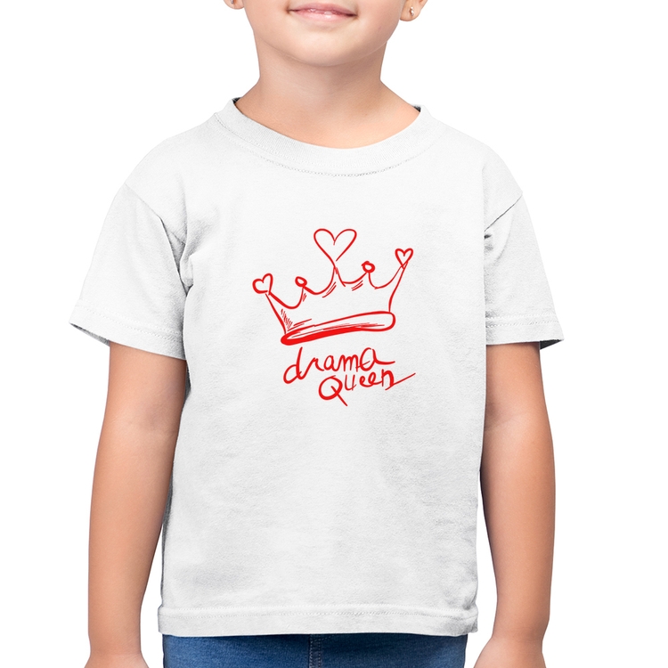 Camiseta Algodão Infantil Drama Queen - Branca