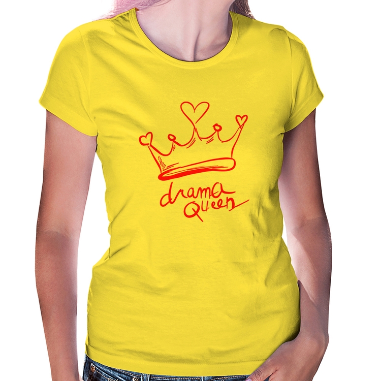 Baby Look Drama Queen - Amarela