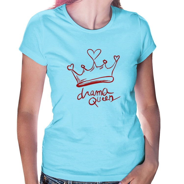 Baby Look Drama Queen - Azul Bebê